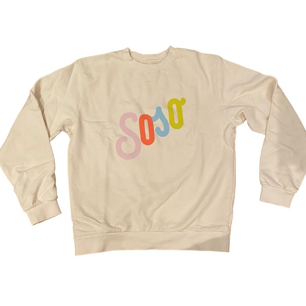 SoSo - Crew Neck Long Sleeve Sweatshirt in Cream